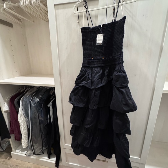 Free People Sun Dancing Midi Dress in Black small NWT - Picture 6 of 8